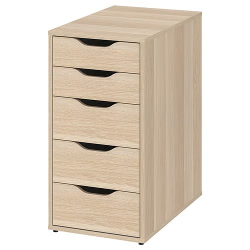 ALEX Drawer unit, White stained/oak effect, 36x70cm