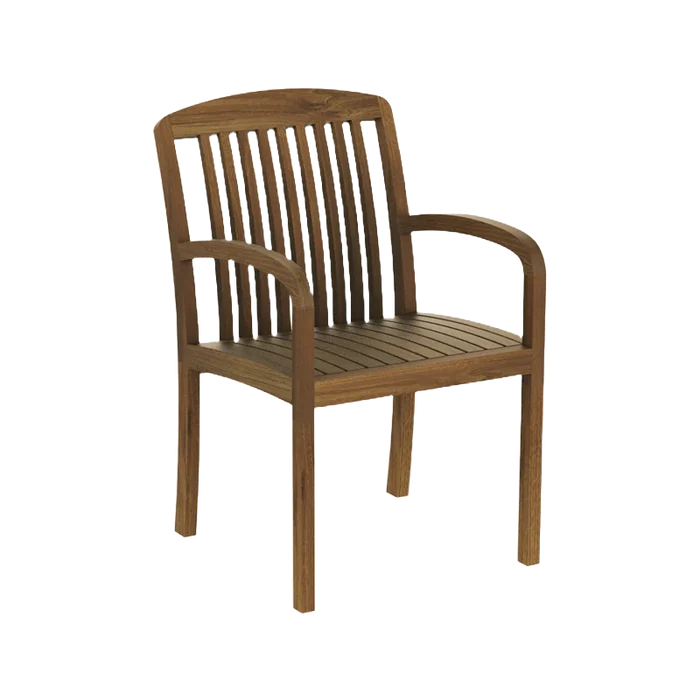 Bolney outdoor armchair garden chair with grey seat cushion on patio