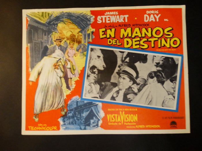 Alfred Hitchcock The Man Who Knew Too Much (En Manos Del Destino) lobby card, Spanish version