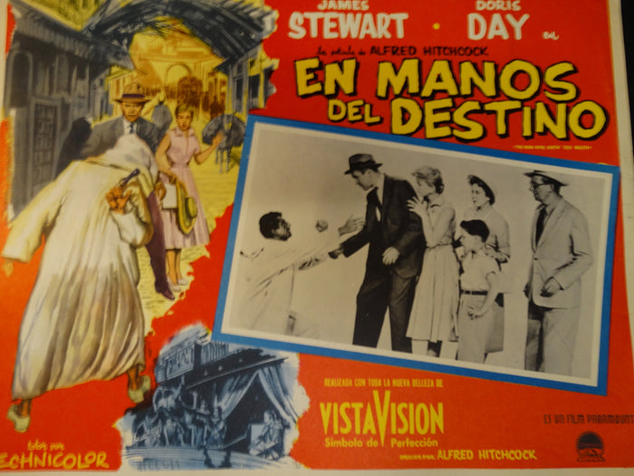 Alfred Hitchcock The Man Who Knew Too Much (En Manos del Destino) lobby card, Spanish version