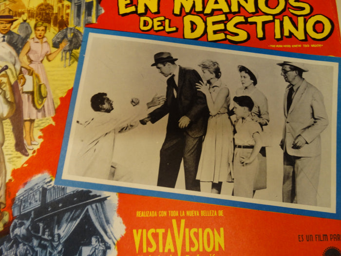 Alfred Hitchcock The Man Who Knew Too Much (En Manos del Destino) lobby card, Spanish version