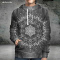 Aligned Flower Black by YantrArt Hoodie