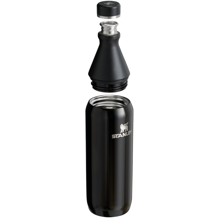 Stanley Leak Proof 20 OZ All Day Slim Bottle  with removable collar in Black Gloss