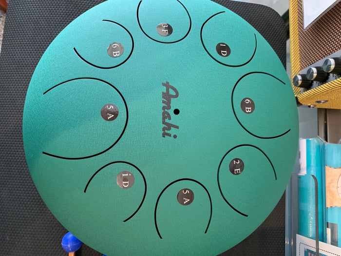 AMAHI 12" Green Steel Tongue Drum w/Bag and Mallets - Aloha City Ukes