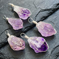 Amethyst Crystal Point Pendant (Silver Plated Wire Wrapped)