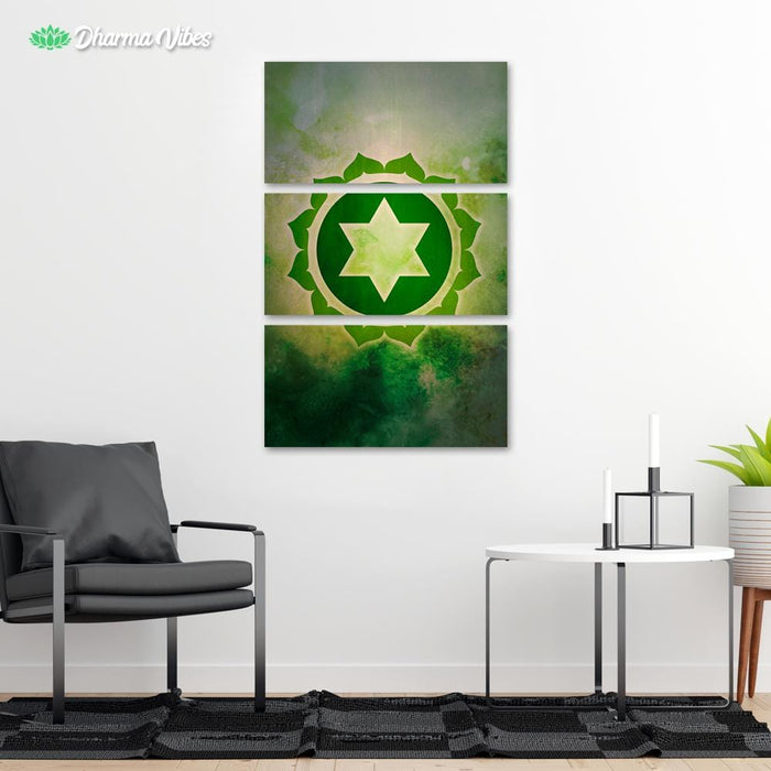 Anahata 4th Chakra by McAshe 3-Piece Canvas