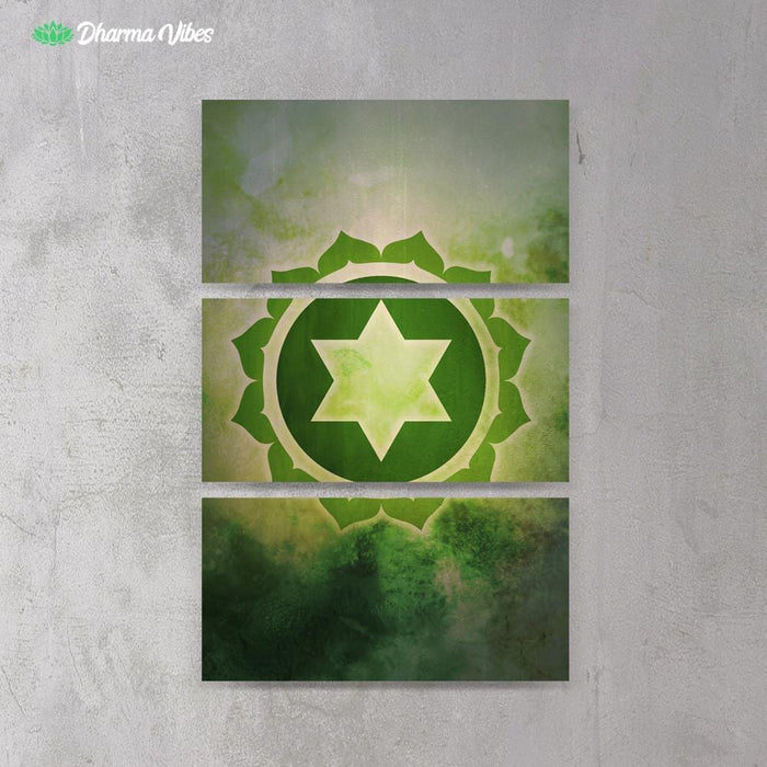 Anahata 4th Chakra by McAshe 3-Piece Canvas