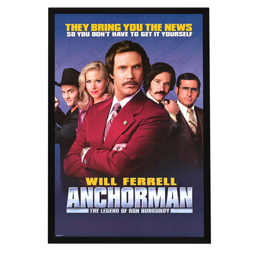 "Anchorman: The Legend of Ron Burgundy" (2004) Framed Movie Poster