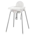 ANTILOP Highchair with tray, White/silver-colour