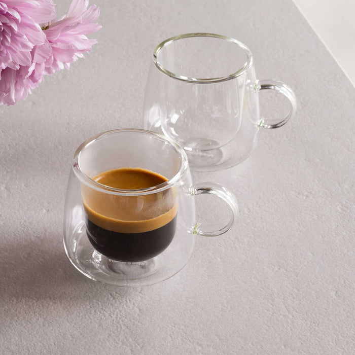 Artesano Hot & Cold Esspresso Glass with Handle 60 ml, Set Of 2