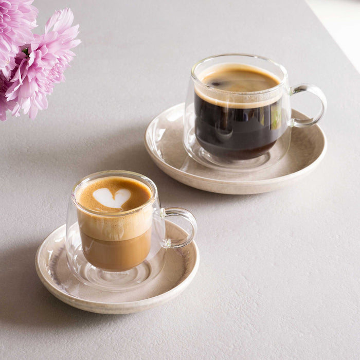 Artesano Hot & Cold Esspresso Glass with Handle 60 ml, Set Of 2