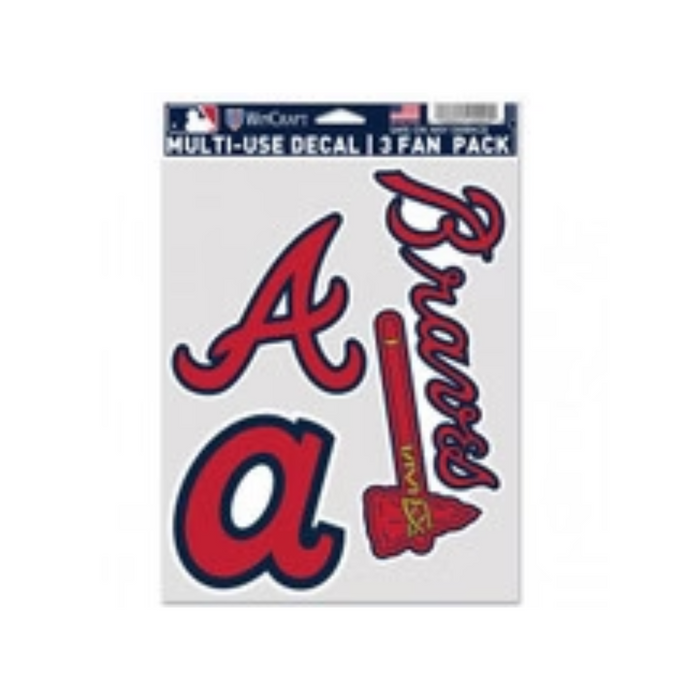 Atlanta Braves Decal Multi Use Fan 3 Pack