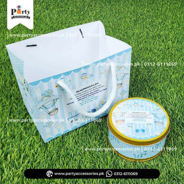 250gm Baby Announcement Sweet Boxe | It's a Boy Methai Boxe | Customized Tin Boxe with Carry Bag