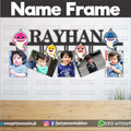 Customized wall NAME Frame in Baby shark theme with 5 images