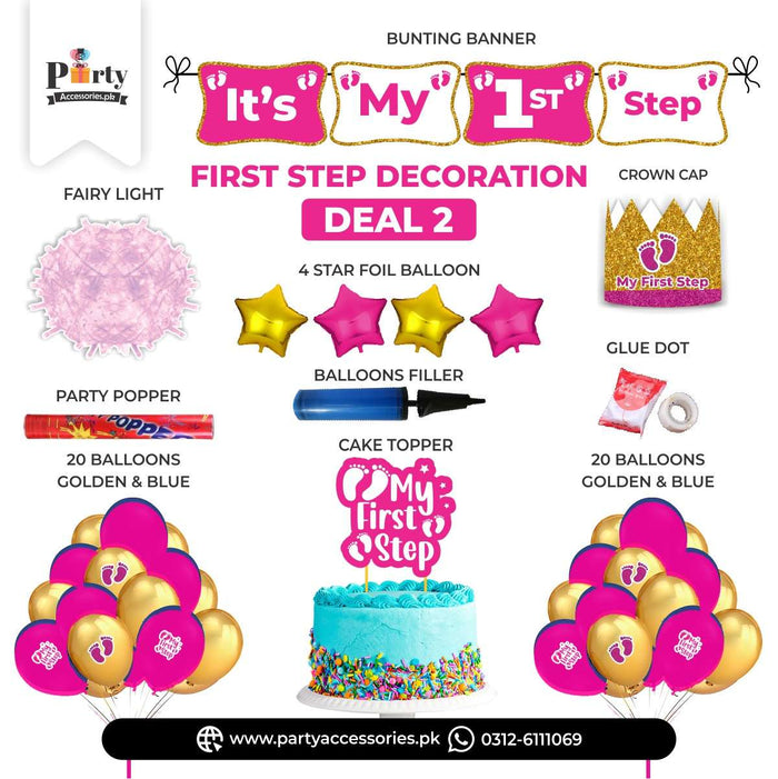 baby first step deal 2 in pink color for girl