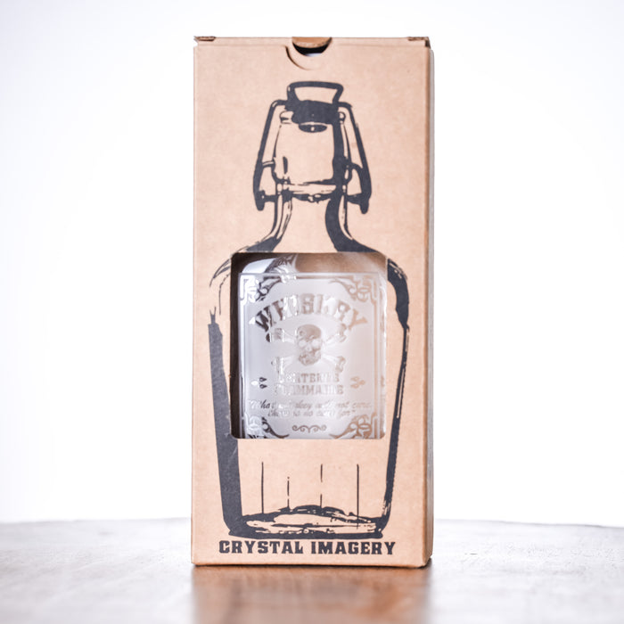 Badass Whiskey Flask, Skull with Beard