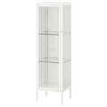 BAGGEBO Cabinet with glass doors, 34x30x116cm, White/metal