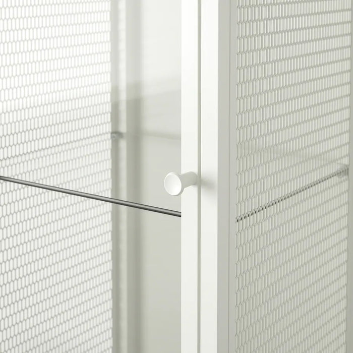 BAGGEBO Cabinet with glass doors, 34x30x116cm, White/metal
