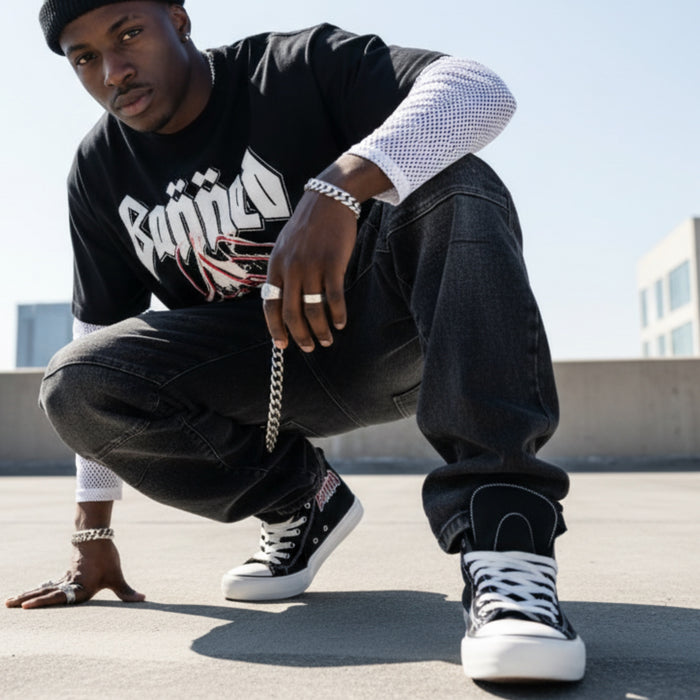 BANNED Canvas High Top "Metal" Shoes