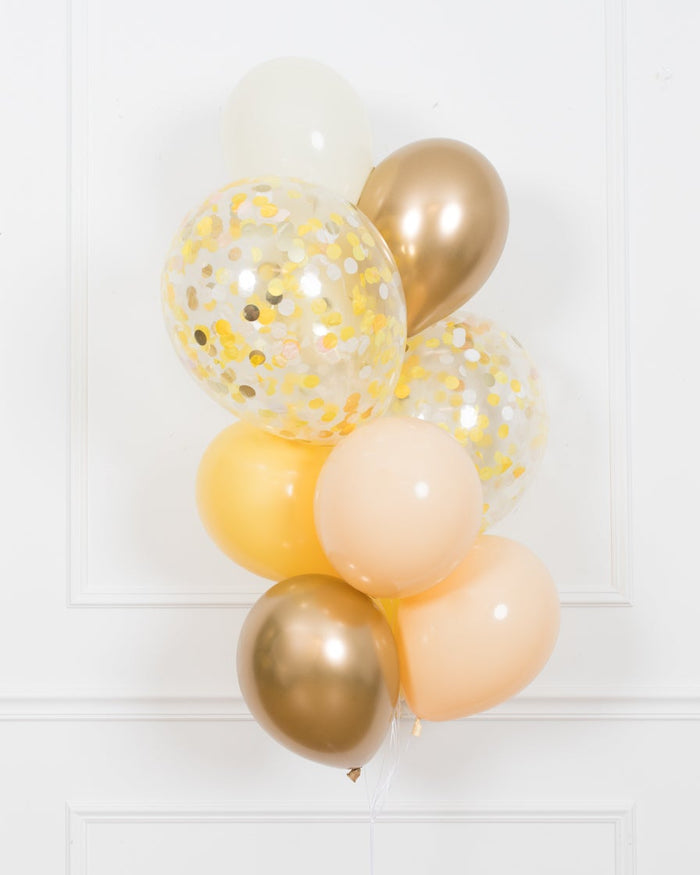 paris312-chicago-bee-theme-balloon-confetti-tassel-buttercup-yellow-gold-bouquet