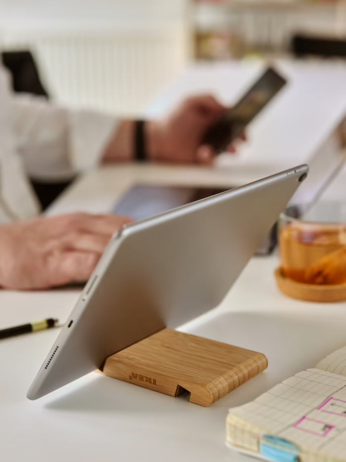 BERGENES Holder for phone/tablet, Bamboo
