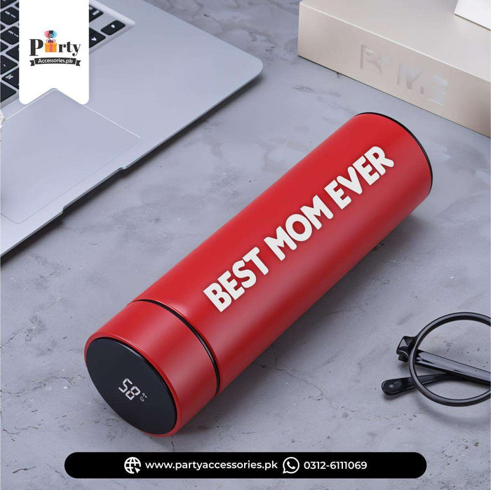 BEST MOM Ever Printed Led Temperature Water Bottle for Mother's Day Decoration