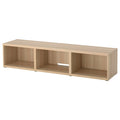 BESTA TV bench, 180x40x38cm, White stained oak effect