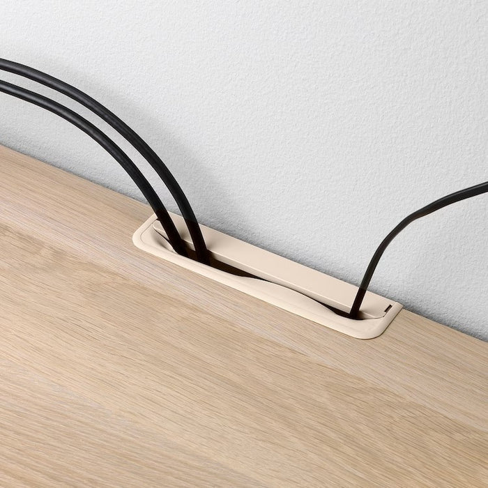 BESTA TV bench, 180x40x38cm, White stained oak effect