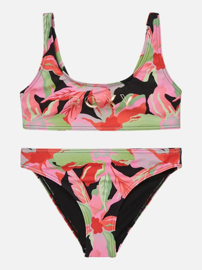 Bikini Roxy Niña Active Negro Floreado