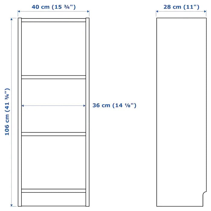 BILLY bookcase 40x106cm, White