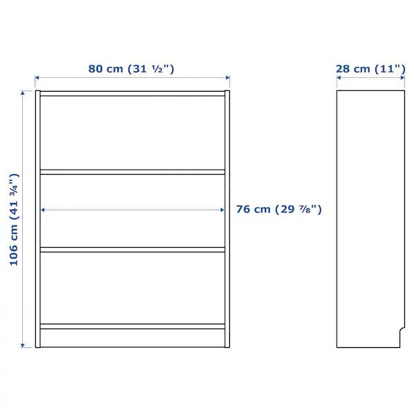 BILLY bookcase 80x106cm, White