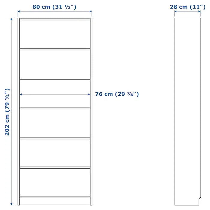 BILLY bookcase 80x202cm, White