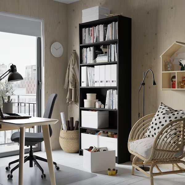 BILLY Bookcase, Black oak effect, 80x28x202cm