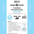 Birch - Shape to Create - Fusible Medium Weight Woven Interfacing - White