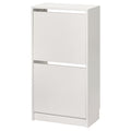 BISSA Shoe cabinet with 2 compartments, White, 49x28x93cm