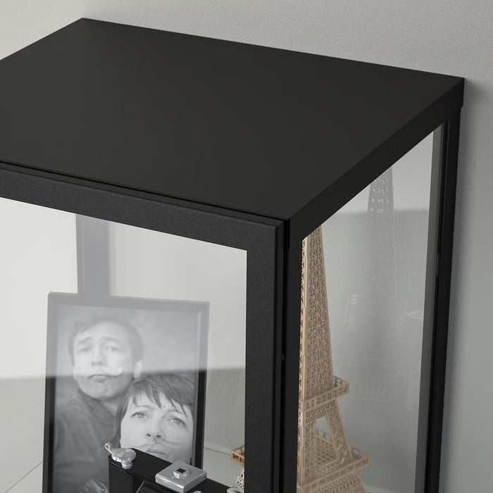 BLALIDEN Glass-door cabinet, Black, 35x32x151cm