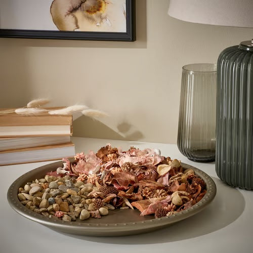 BLODOLVON Candle dish, Grey, 34cm