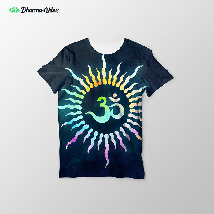 Blue Sun Om Rays by McAshe Tshirt