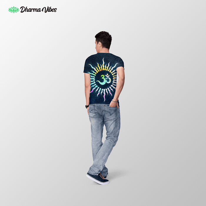 Blue Sun Om Rays by McAshe Tshirt