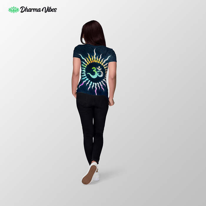 Blue Sun Om Rays by McAshe Tshirt