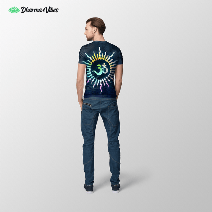 Blue Sun Om Rays by McAshe Tshirt