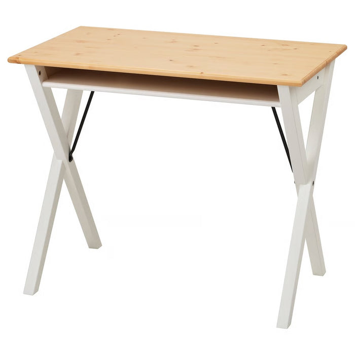 BOLLPOJKE Desk, Pine/white, 90x55cm