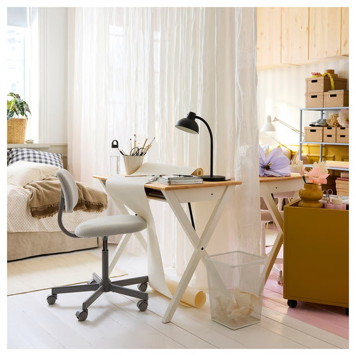 BOLLPOJKE Desk, Pine/white, 90x55cm