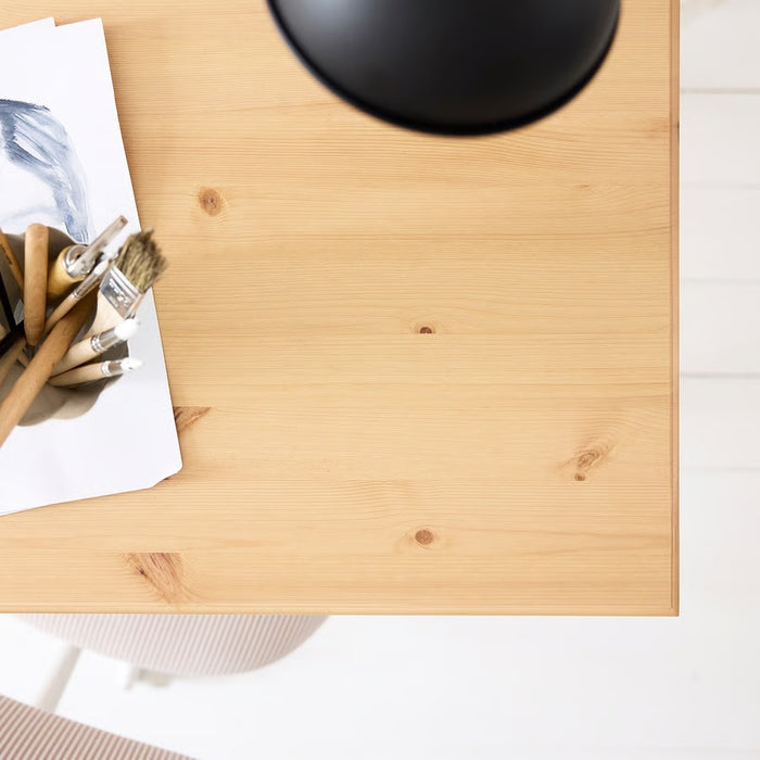 BOLLPOJKE Desk, Pine/white, 90x55cm