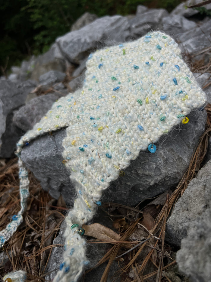 Bonnie Blue Beaded Bonnet - Crochet Bonnet