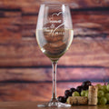 Bride Groom Wedding Date, Stolzle Crystal White Wine Glass Gift