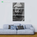 Buddha DRG Chrome - BW by BuddhArt 3-Piece Canvas