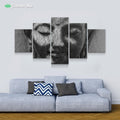 Buddha DRG Chrome - BW by BuddhArt 5-Piece Canvas