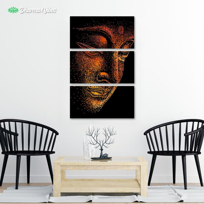 Buddha Illuminated by McAshe 3-Piece Canvas