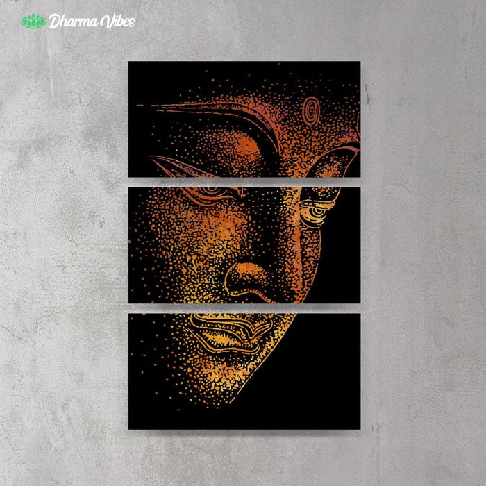 Buddha Illuminated by McAshe 3-Piece Canvas